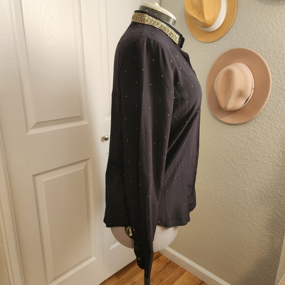 Club Monaco Silk beaded collar button down - Picture 10 of 16